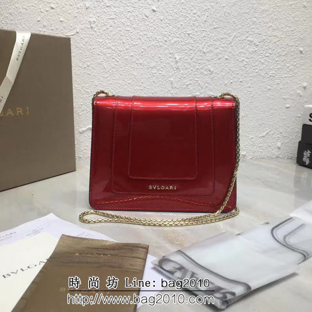 BVLGARI寶格麗 漆皮系列 小號 時尚 鏈條單肩斜挎包 34559 FYD1373